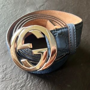 Men’s Gucci Belt Blue Leather